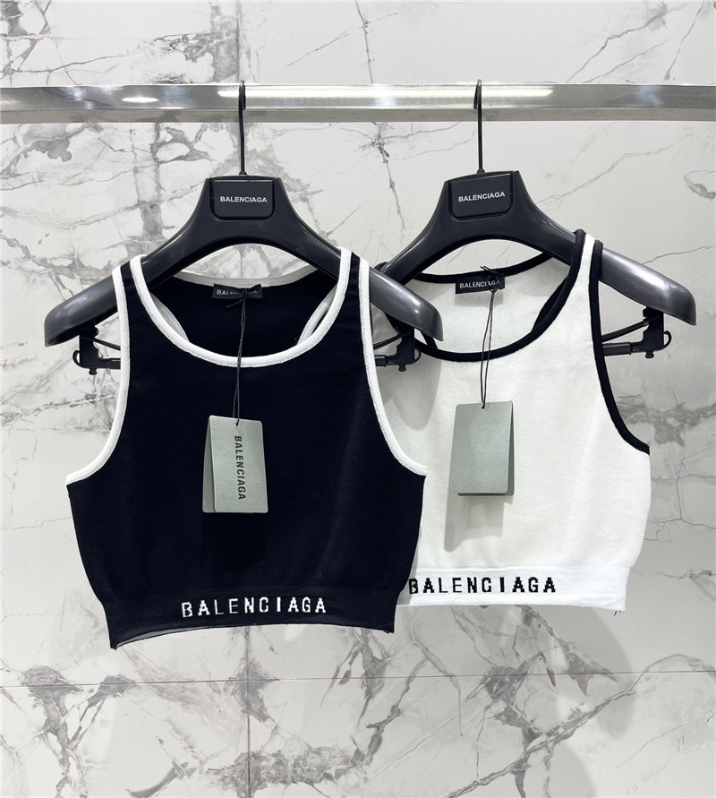 Ba1en*iaga letter jacquard sports vest replica clothing