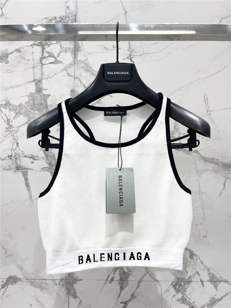 Ba1en*iaga letter jacquard sports vest replica clothing