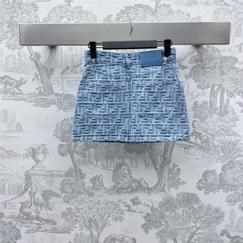 F**di jacquard denim skirt cheap replica designer clothes