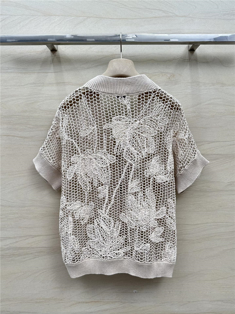 BC Hollow Embroidered Cardigan Beige