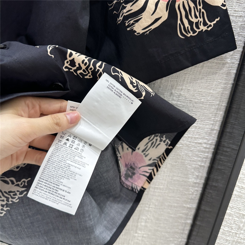 Pra*a black floral print short sleeve shirt replica d&g clothing