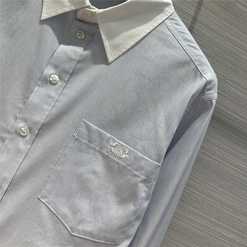 Ce1i*e sky blue striped shirt replica designer clothes