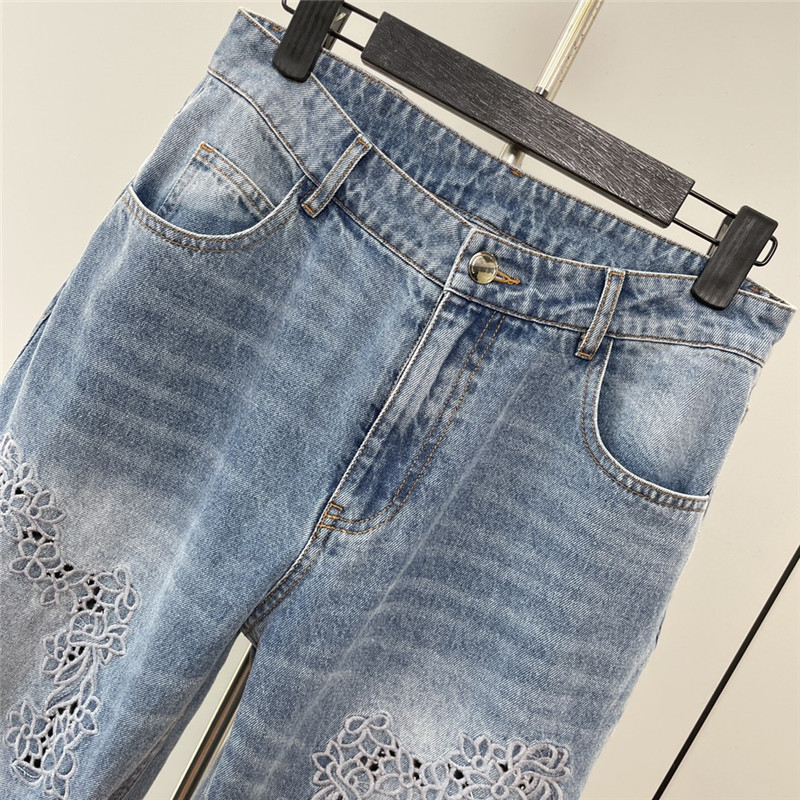 Chloé hollow embroidered jeans replicas clothes