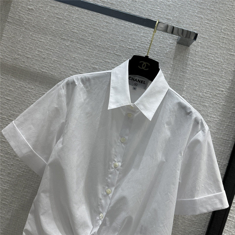 Ch**el rolled hem short-sleeved shirt replicas clothes