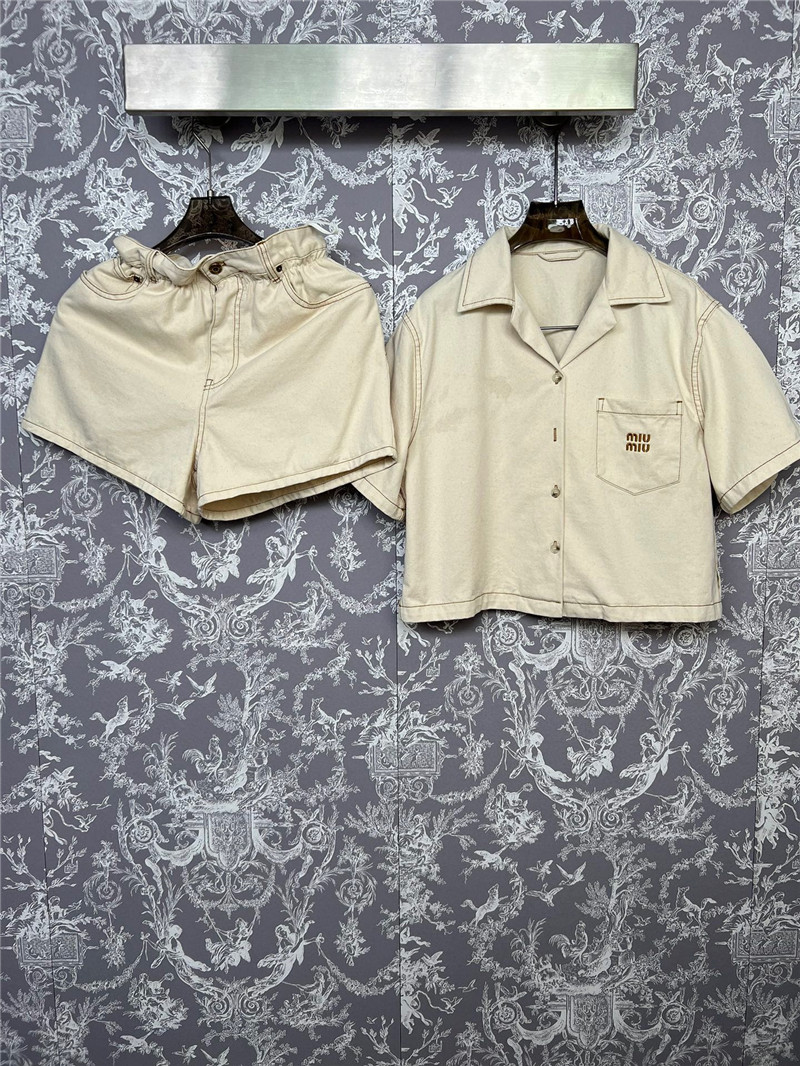 M1um1u short sleeve shirt shorts suit replica clothing sites