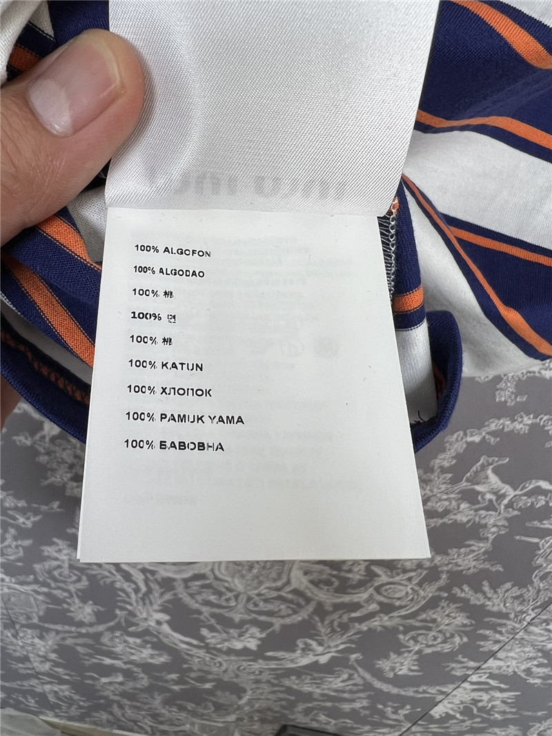 M1um1u new striped short-sleeved t-shirt replica clothing sites