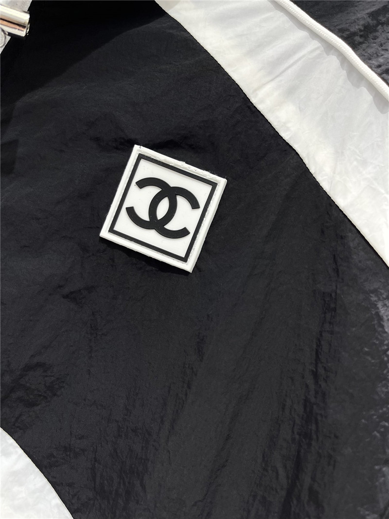 Ch**el contrasting color jacket + shorts set replica clothes