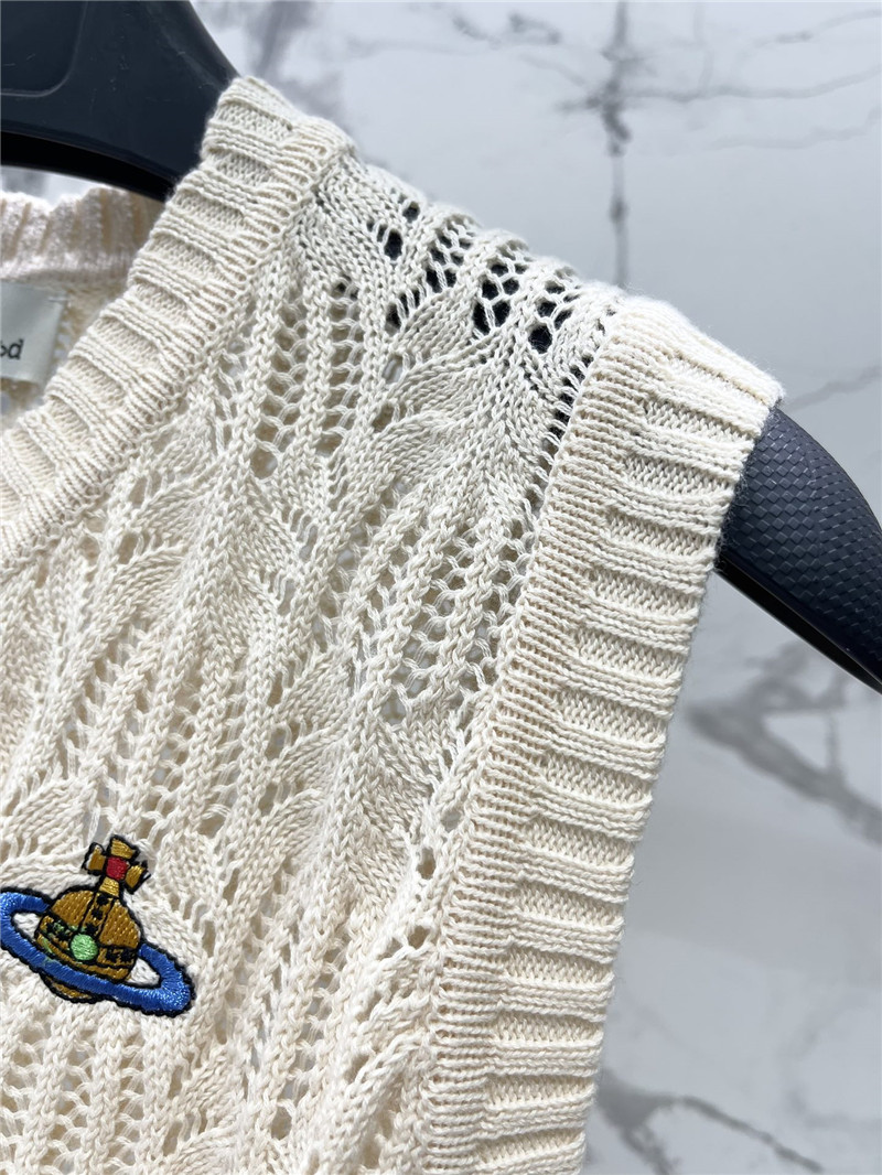 D10r hollow crochet crew neck knitted vest replica clothing sites