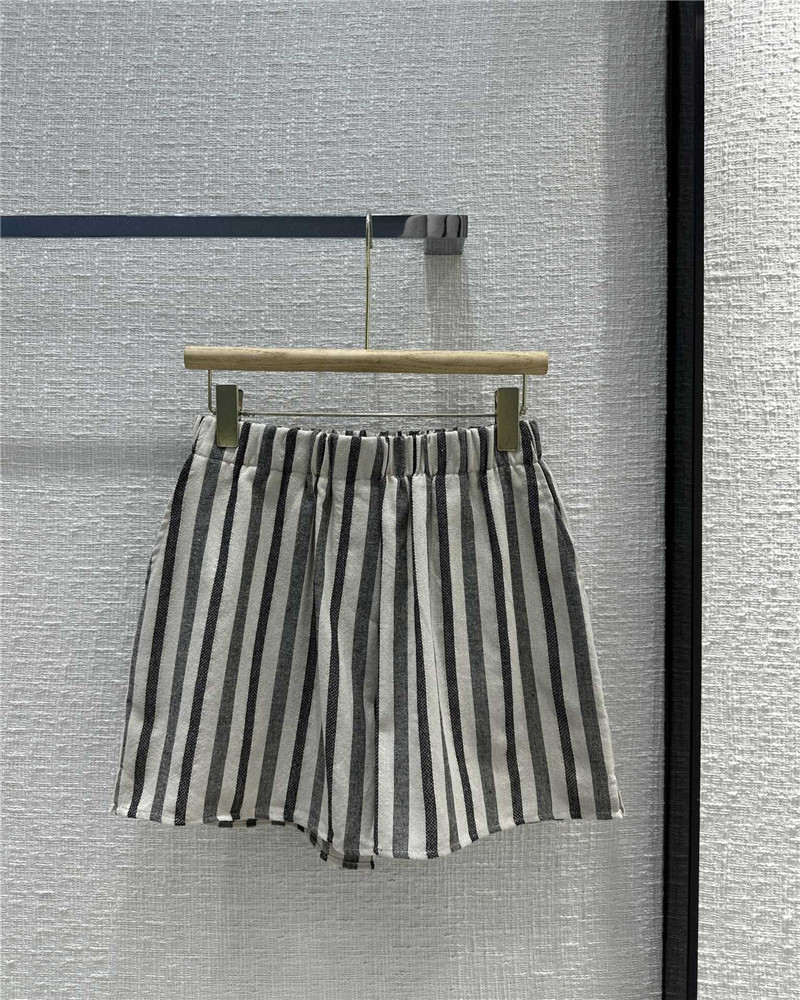 L0r0 P1ana linen cotton striped straight shorts replica clothes