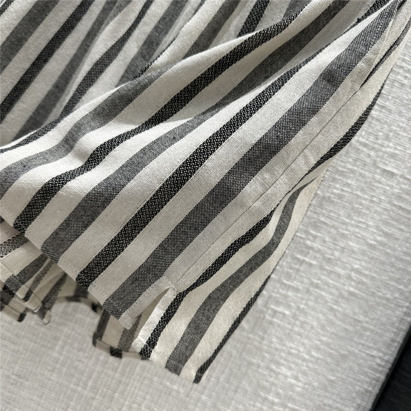 L0r0 P1ana linen cotton striped straight shorts replica clothes