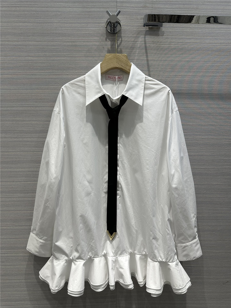 Va1e*ntin0 ruffle lace shirt dress replica clothes