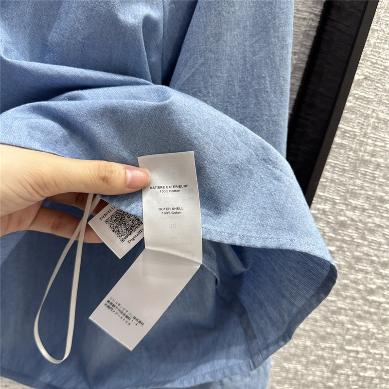 Chloé drawstring one-shoulder denim blue top replica clothing