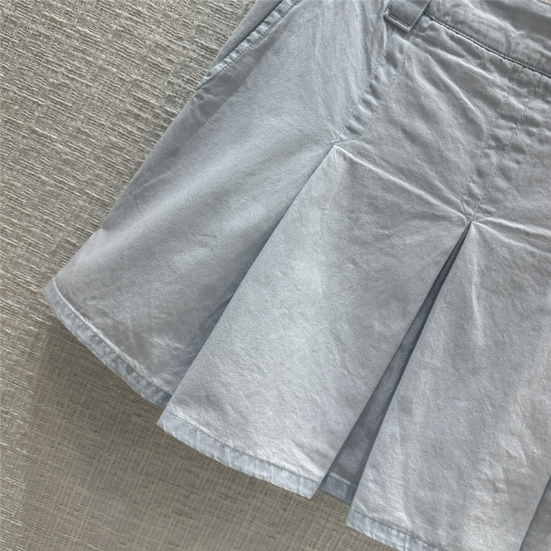 Miu Miu Light Blue Pleated Denim Miniskirt