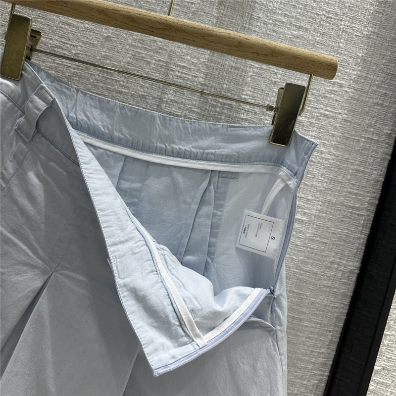 Miu Miu Light Blue Pleated Denim Miniskirt