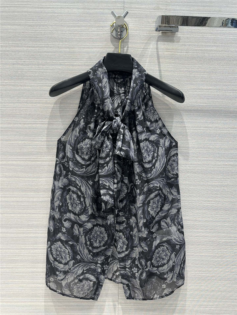 Versace positioning printed silk shirt replica designer clothes