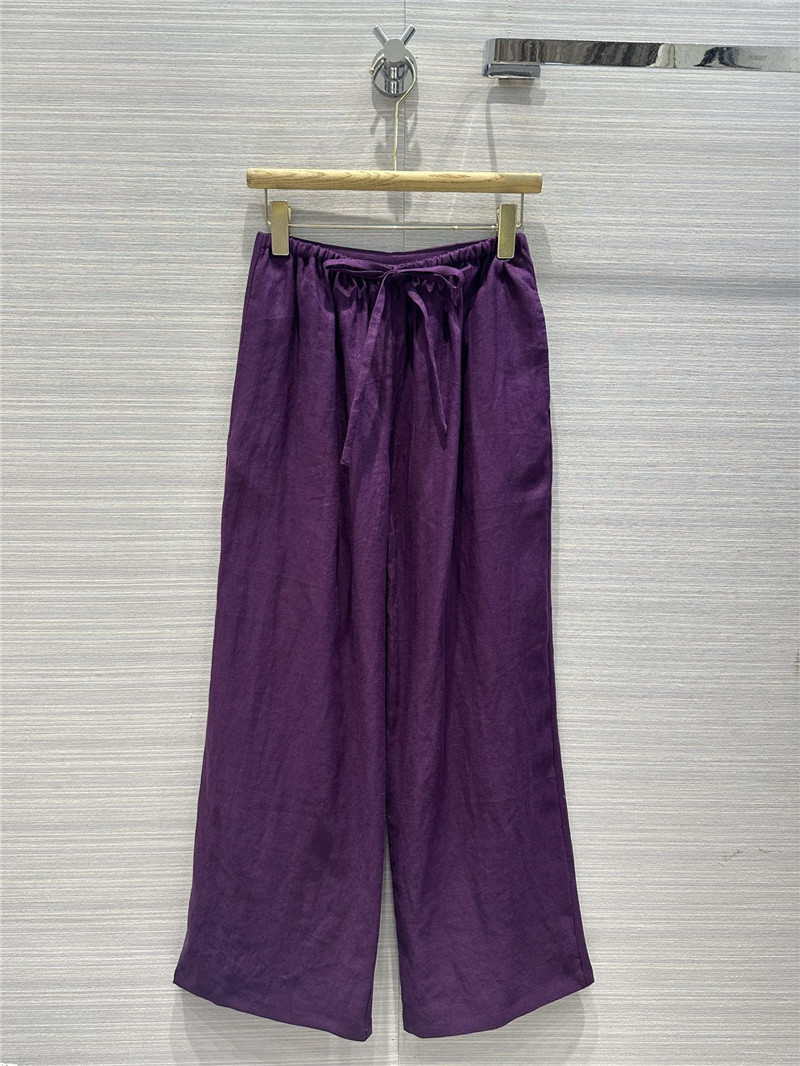The R0w cotton and linen straight wide-leg pants replica clothing