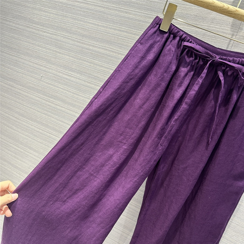 The R0w cotton and linen straight wide-leg pants replica clothing