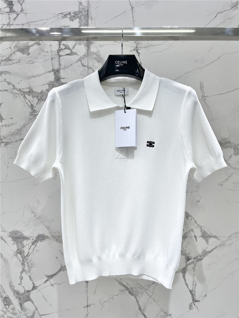 Ce1i*e lapel embroidered logo short sleeve replica d&g clothing