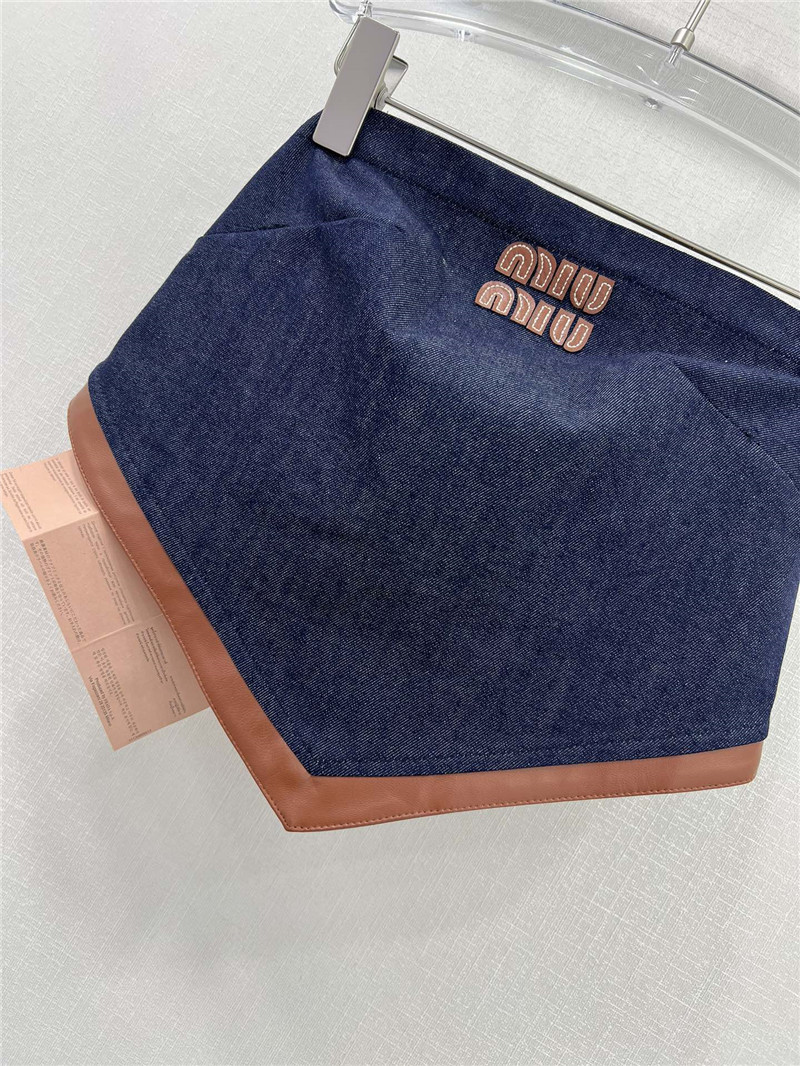 M1um1u patchwork leather bandeau replica clothing sites