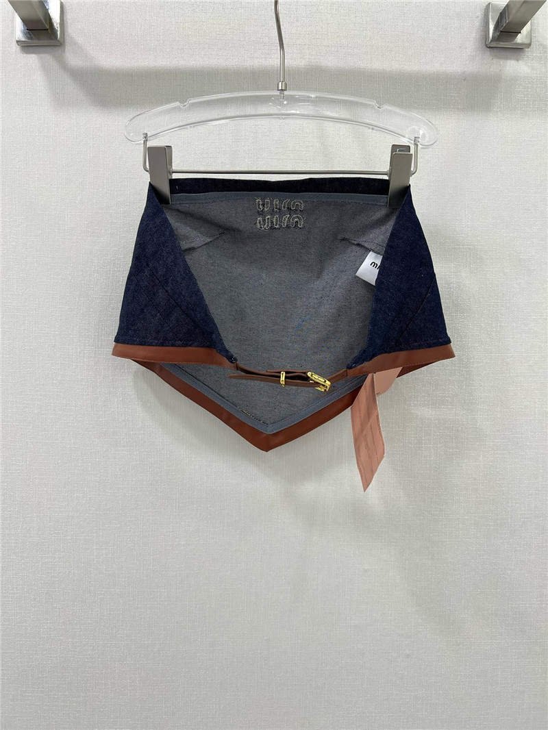 M1um1u patchwork leather bandeau replica clothing sites