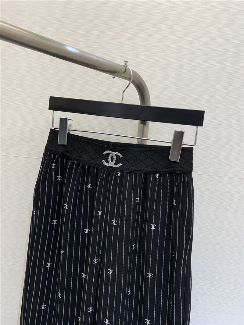 Ch**el elastic striped casual trousers replica designer clothes