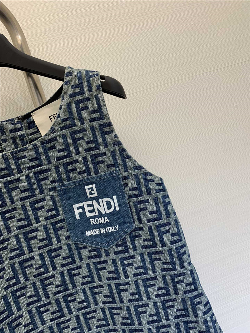 F**di presbyopic letter denim jacquard sundress replica clothing
