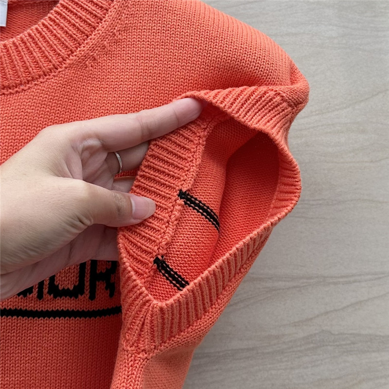 D10r logo sleeveless knit top in orange