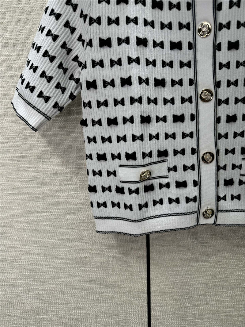 Ch**el jacquard short sleeve cardigan