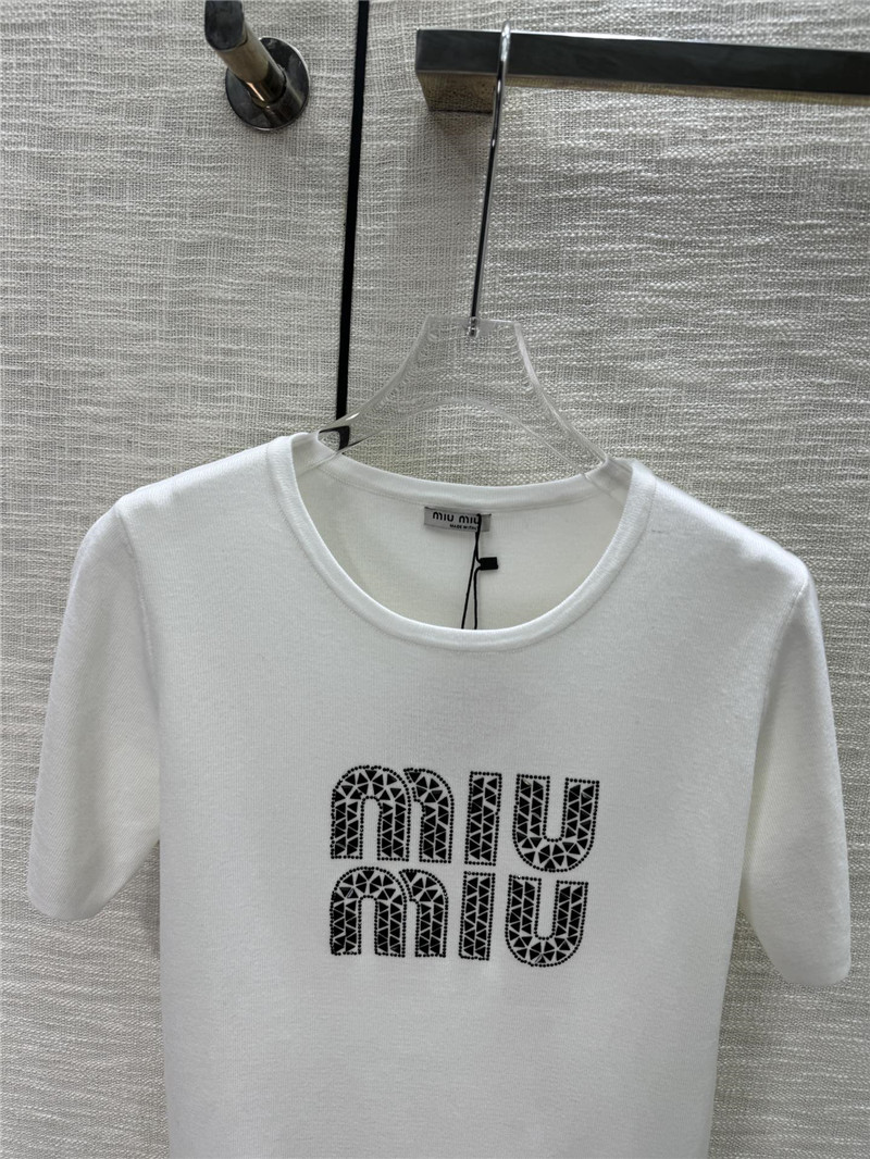 M1um1u knitted short-sleeved replica clothing