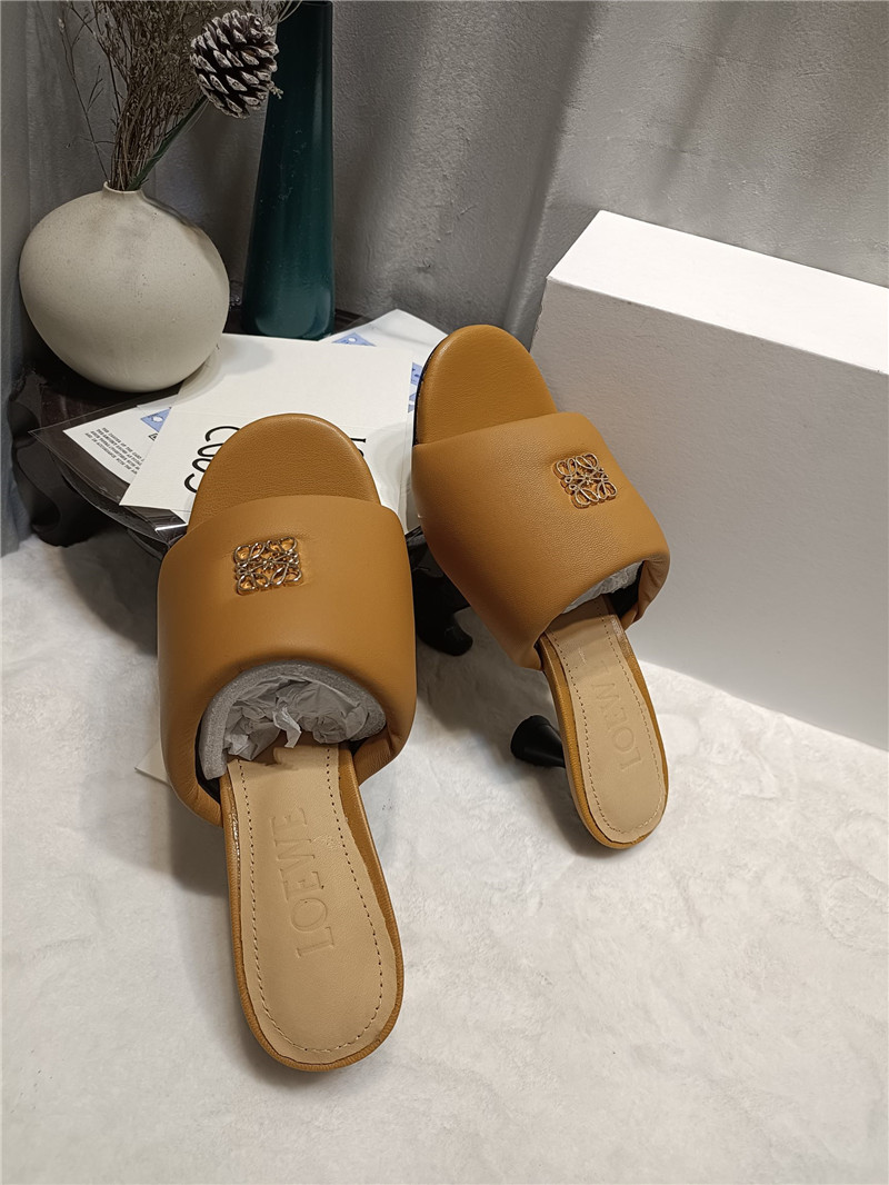 L0ew* anagram medallion kitten-heel mules in brown