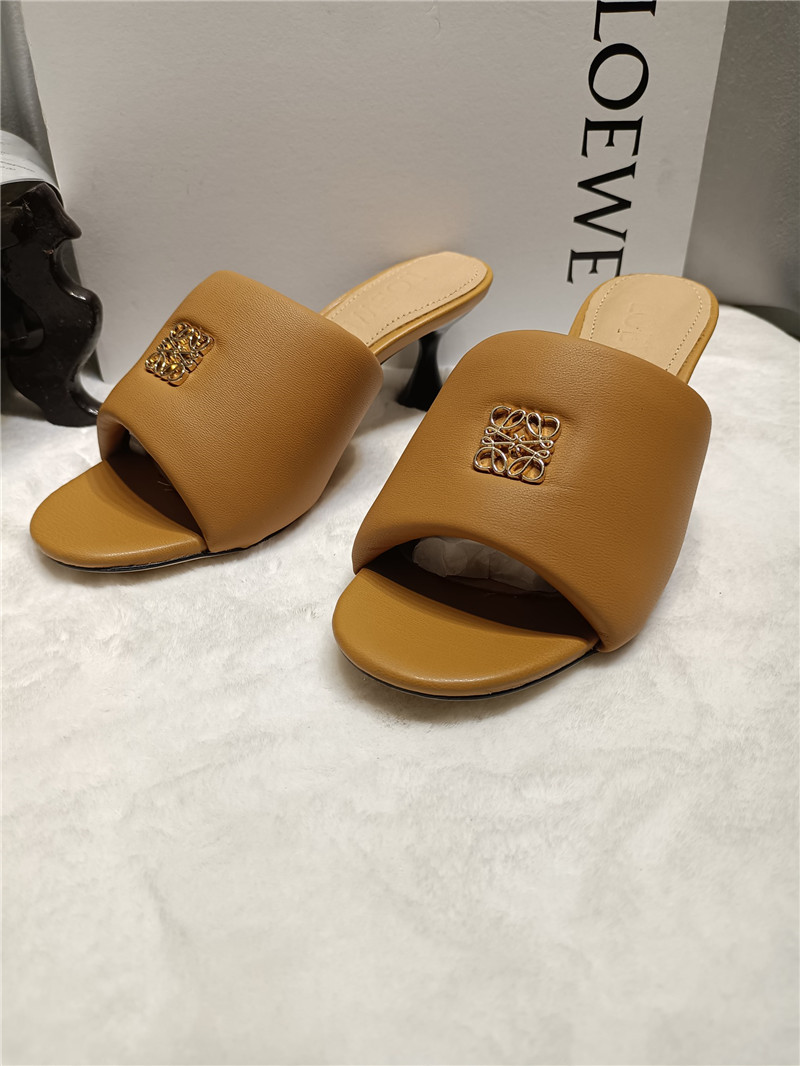 L0ew* anagram medallion kitten-heel mules in brown