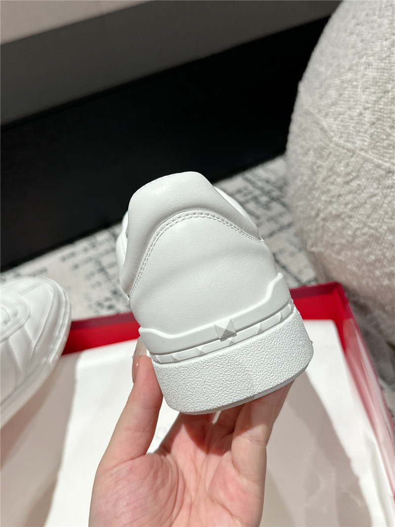 Va1e*ntin0 white leather lace-up sneakers