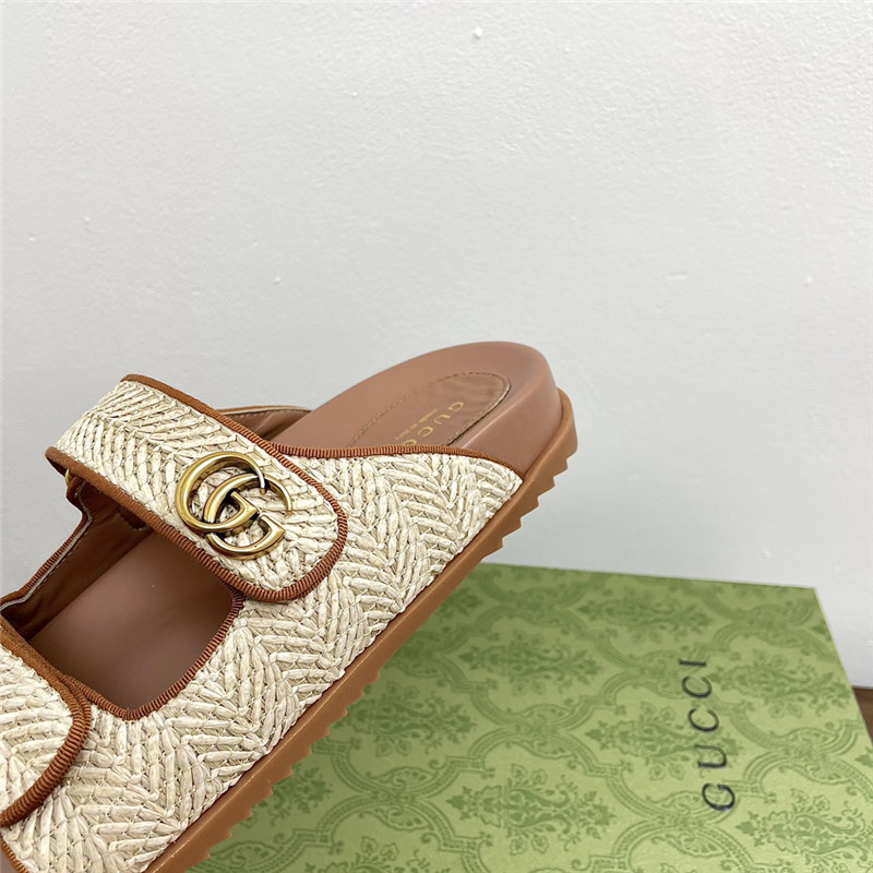 Gvc*1 gg canvas crystal-embellished sandals in beige