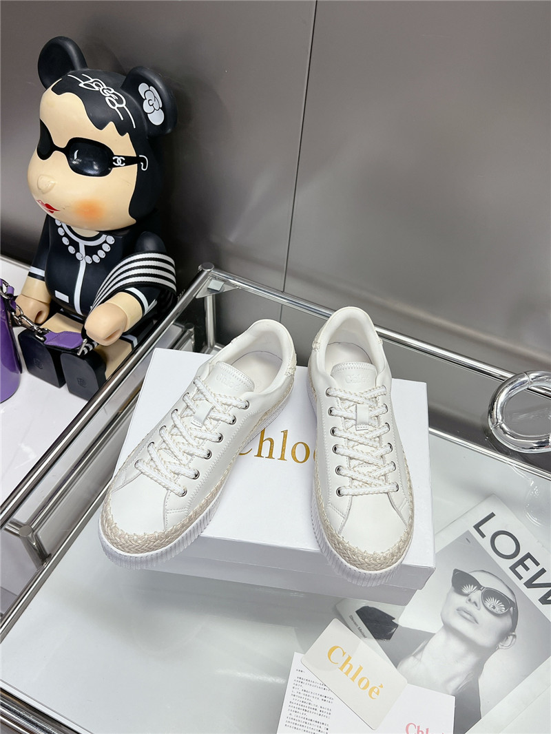 Chloé White Low-Top Platform Sneakers
