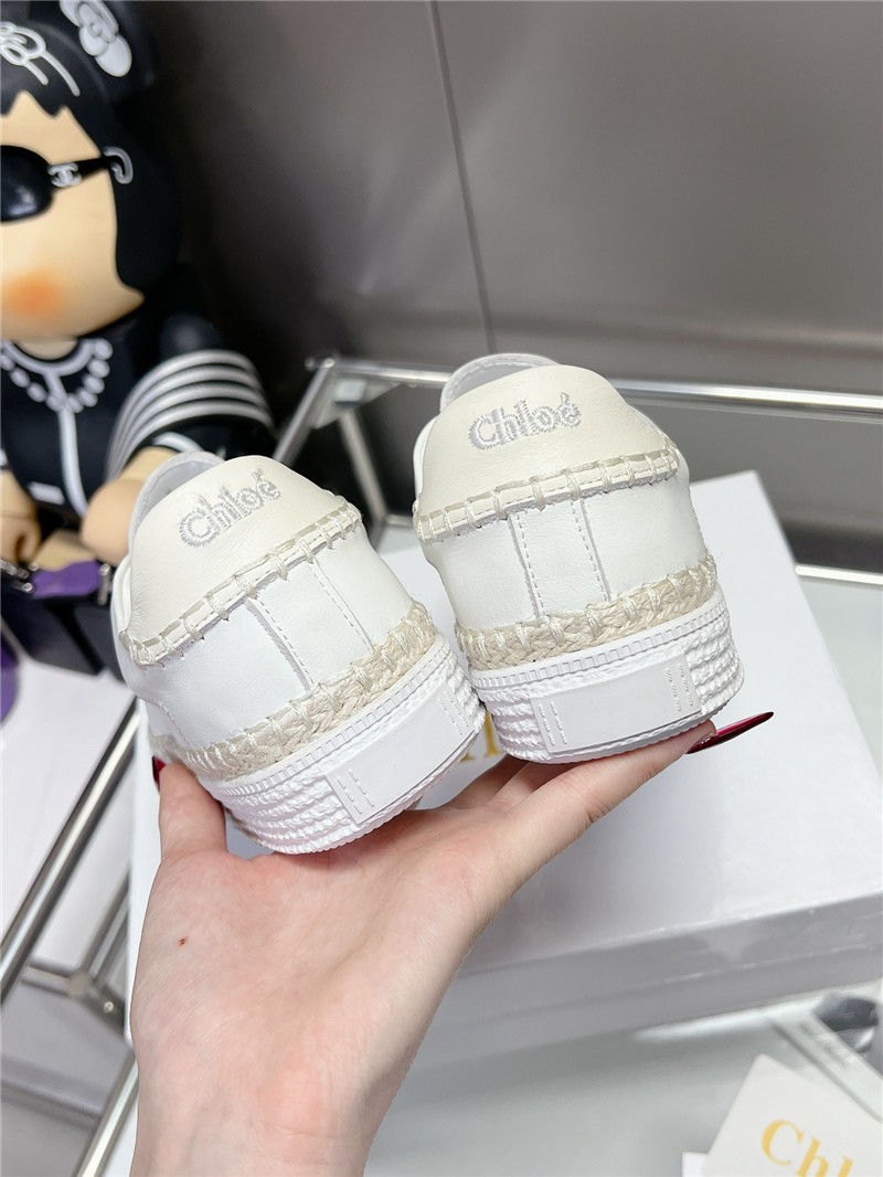 Chloé White Low-Top Platform Sneakers