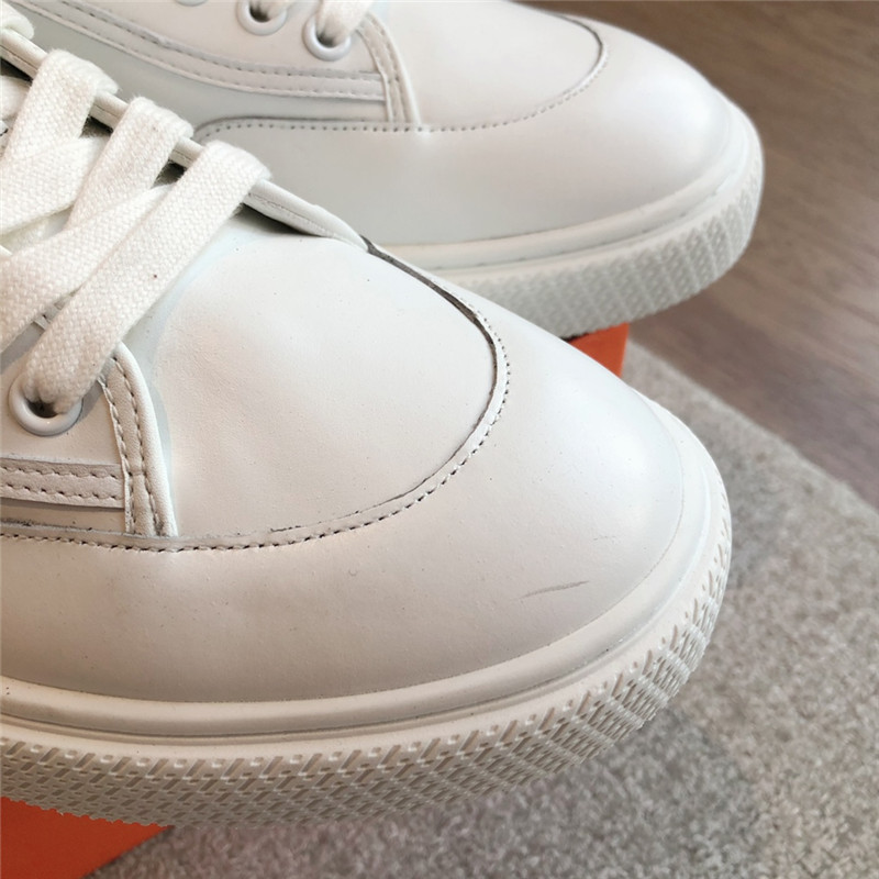 H**me5 canvas print lace-up sneakers white