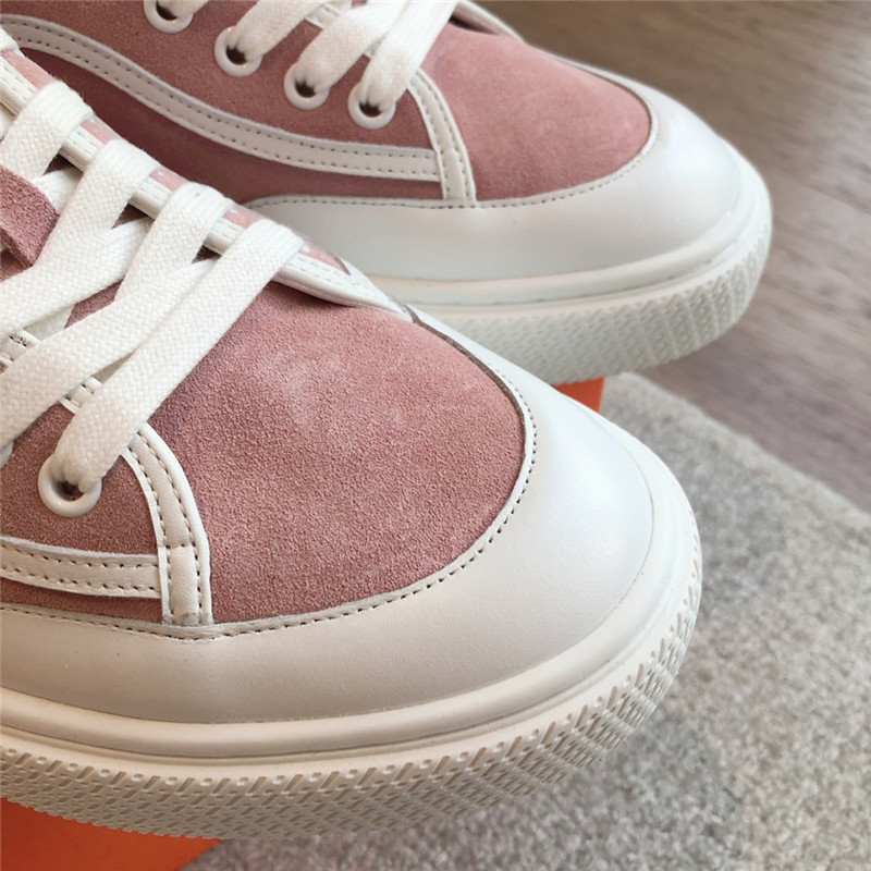 H**me5 canvas print lace-up sneakers in pink