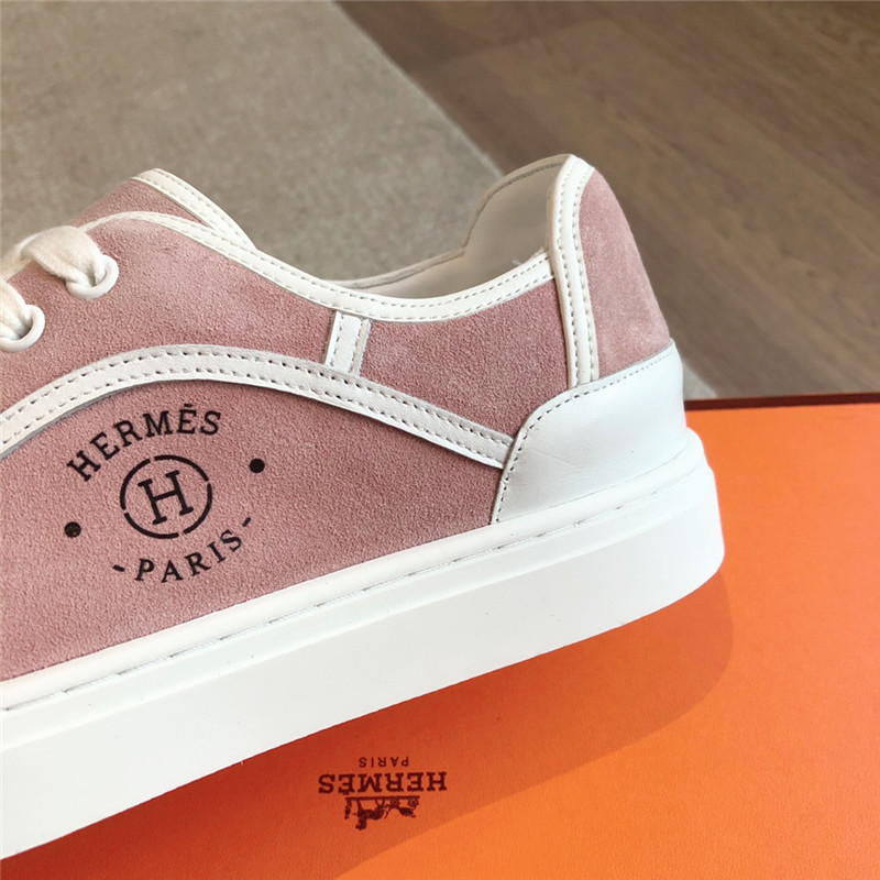 H**me5 canvas print lace-up sneakers in pink