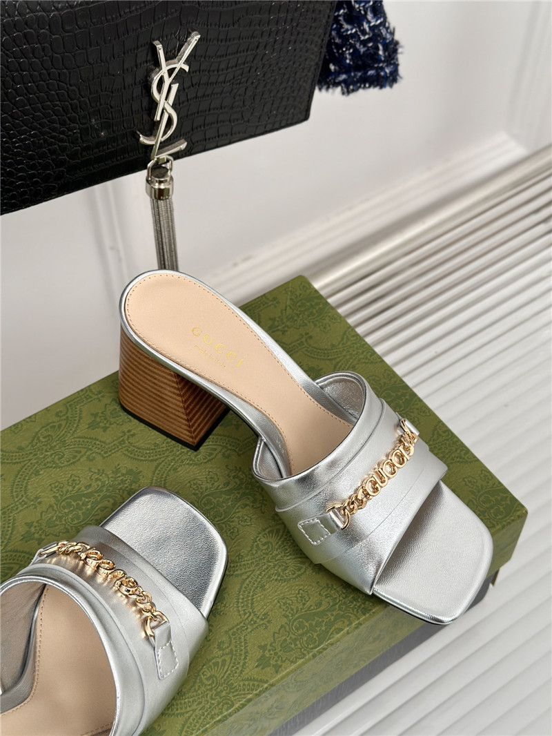 Gvc*1 signoria leather slide sandal silver