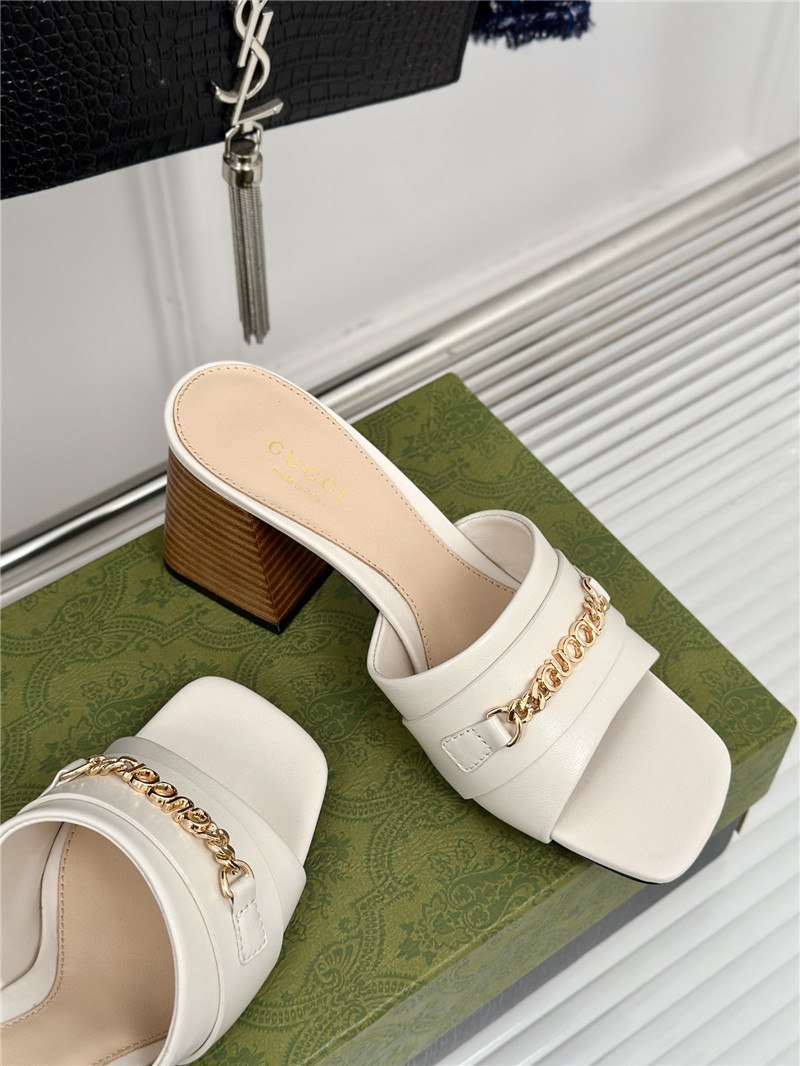 Gvc*1 signoria leather slide sandal white