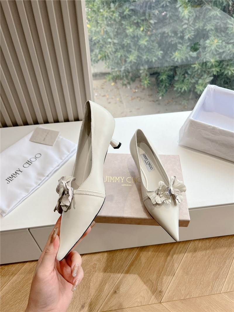 J1m*y Ch00 rosalia white leather pumps