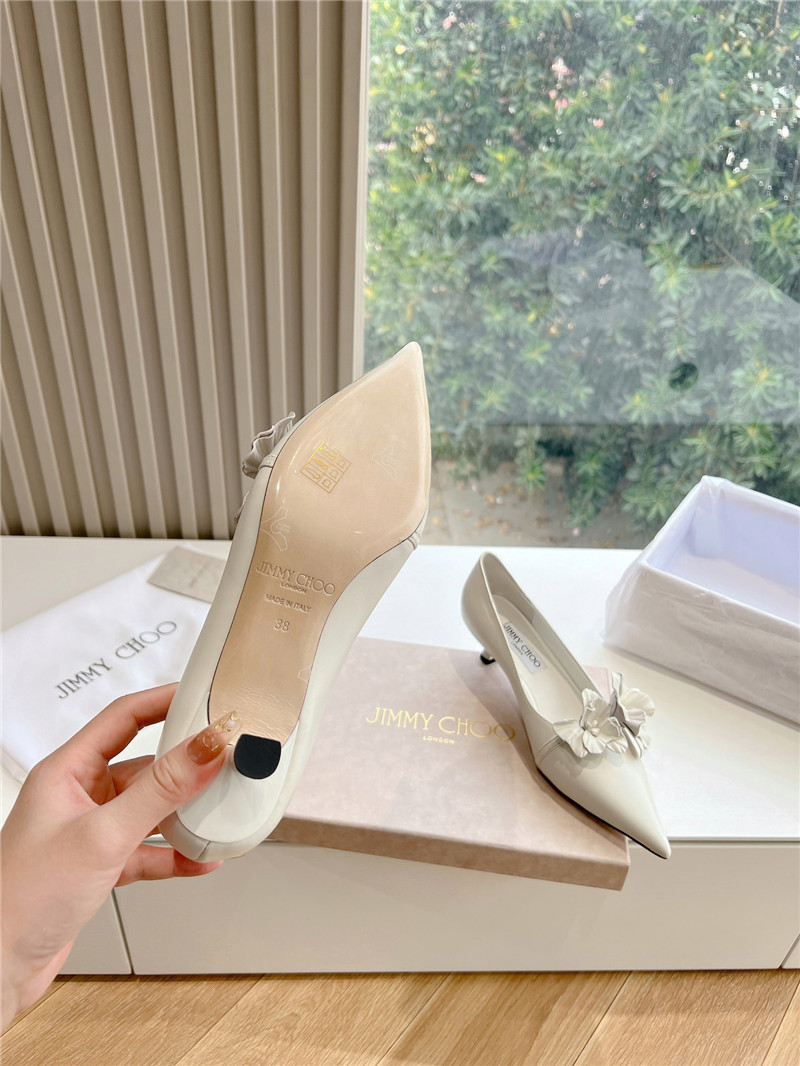 J1m*y Ch00 rosalia white leather pumps