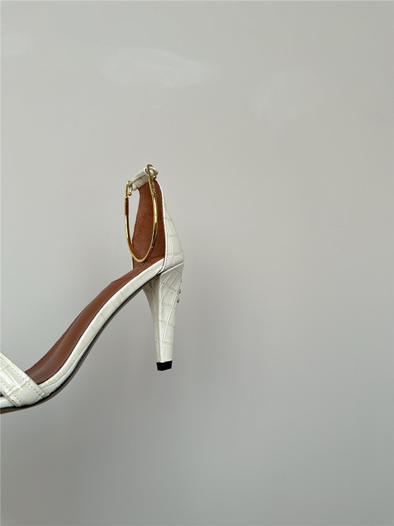 F**di keefa white leather slingback sandals