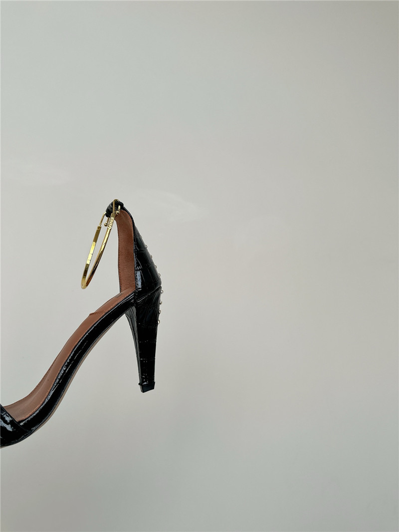 F**di keefa black leather slingback sandals