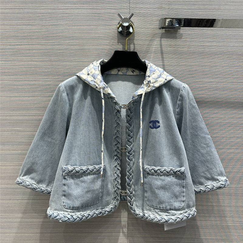 Ch**el denim blue jeans suit replica designer clothes