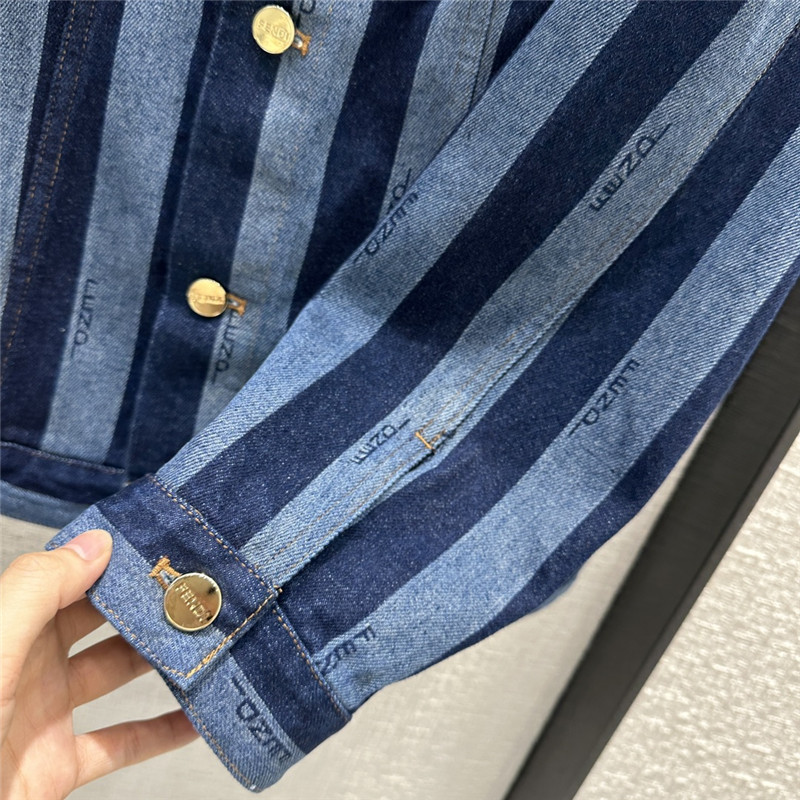 F**di colorblock vertical striped denim jacket replica clothes