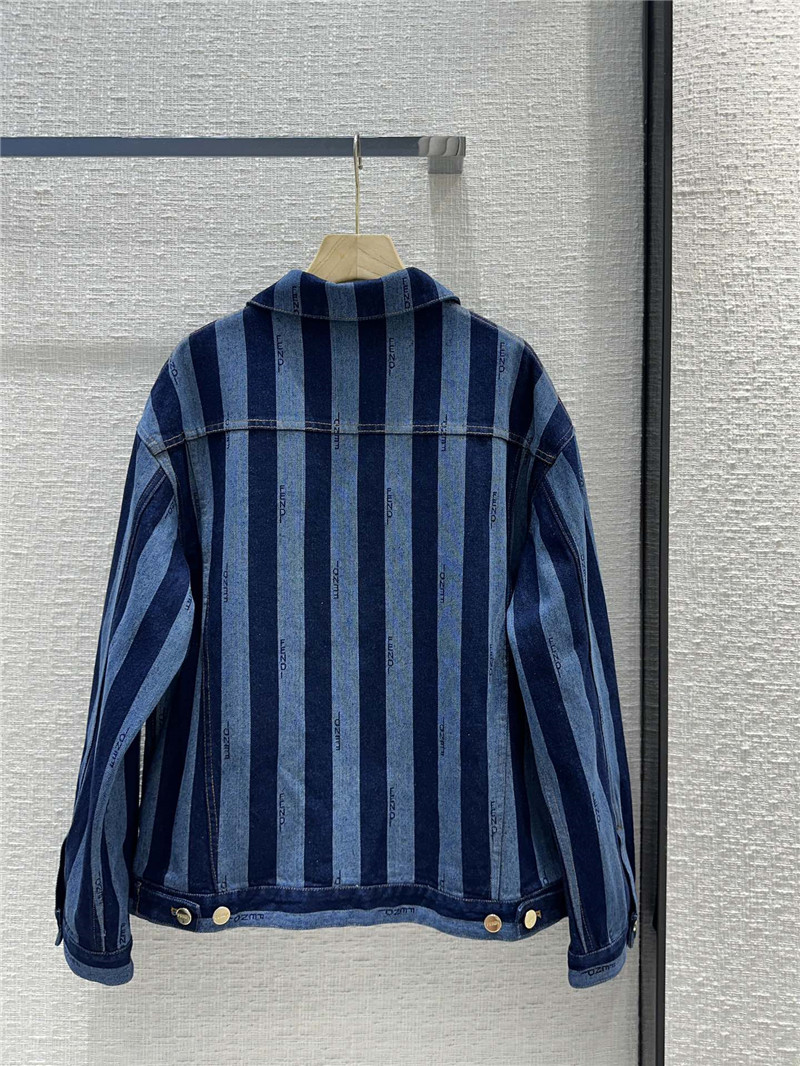 F**di colorblock vertical striped denim jacket replica clothes