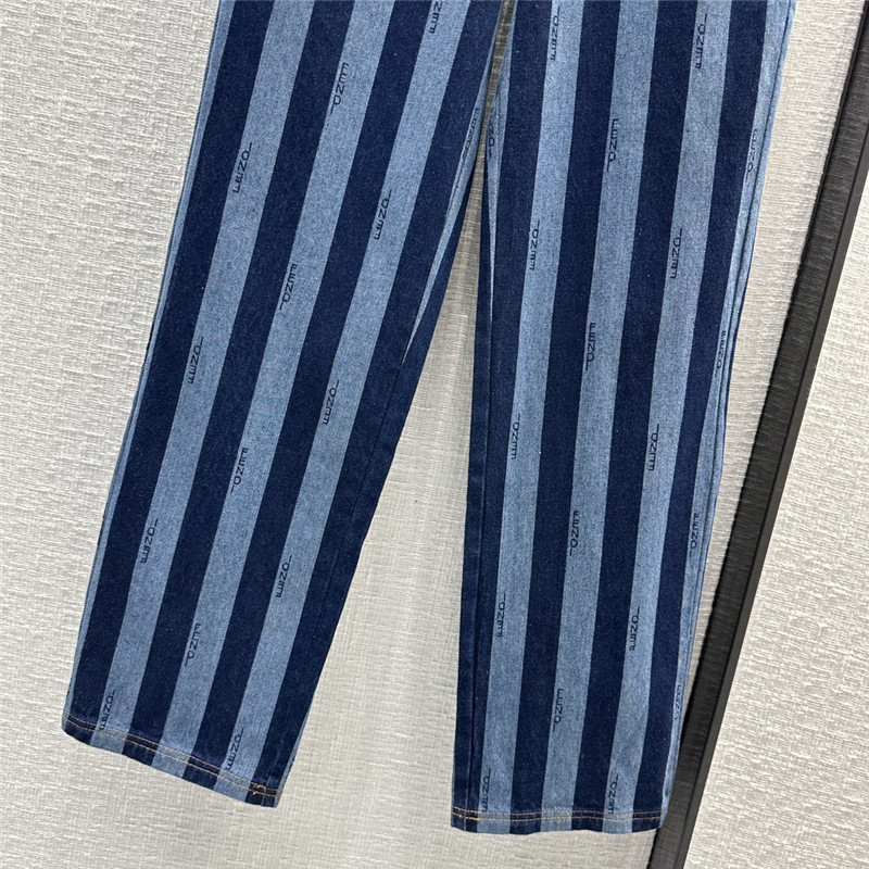 F**di colorblock vertical stripes straight jeans replica clothes