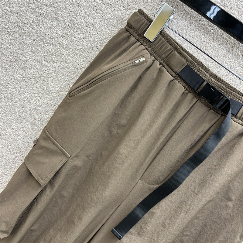 Pra*a functional buckle cuff casual pants replica clothing