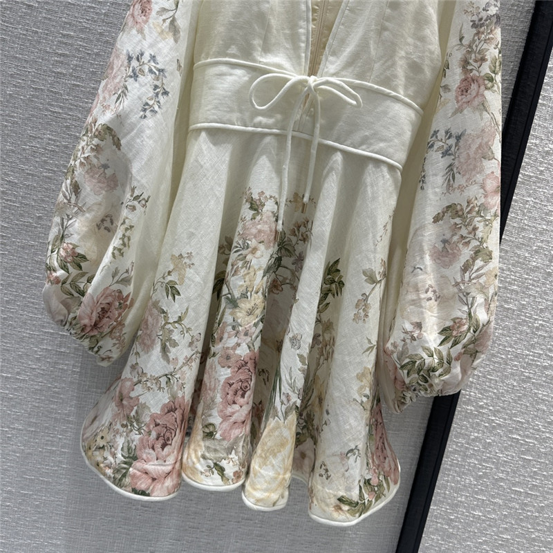 zimm cream floral deep v neck dress replica designer clothes